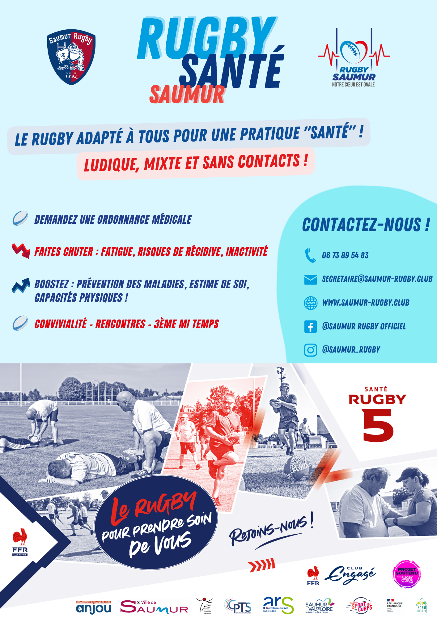 AFFICHE RUGBY SANTE SAUMUR RUGBY