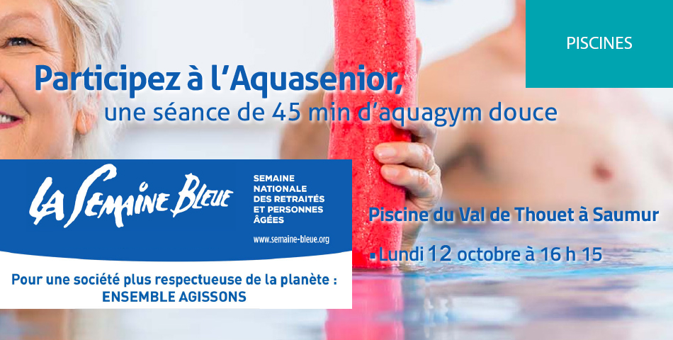 Lundi 12 octobre : Séance d’aquagym douce à la piscine du Val de Thouet à Saumur