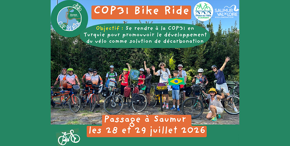 La COP31 Bike Ride fait &eacute;tape &agrave; Saumur les 28 et 29 juillet