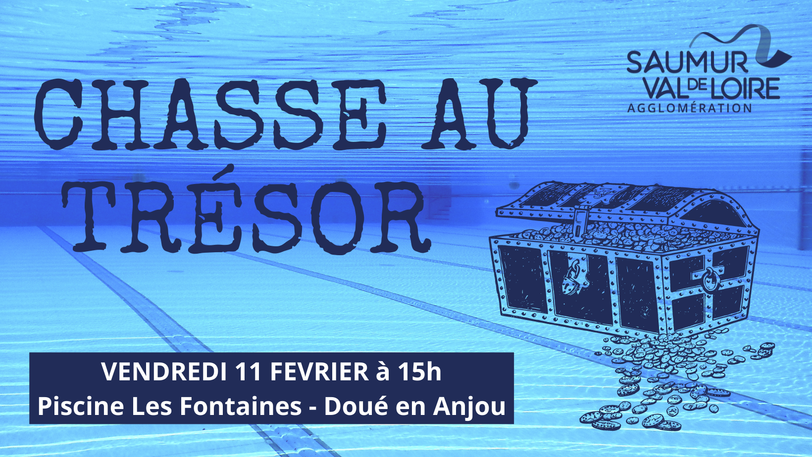 Une chasse au trésor à la piscine Les Fontaines le 11 février